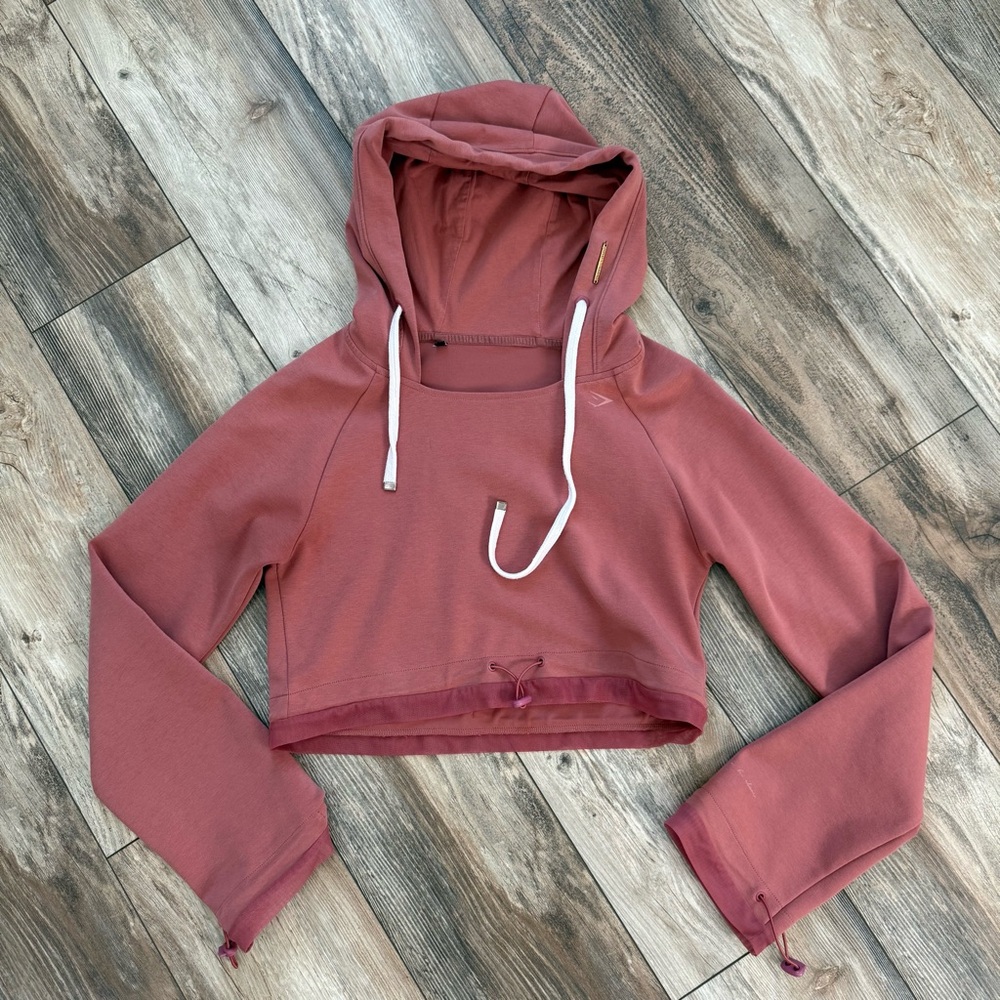 Women's Pink Hoodie Crop Top